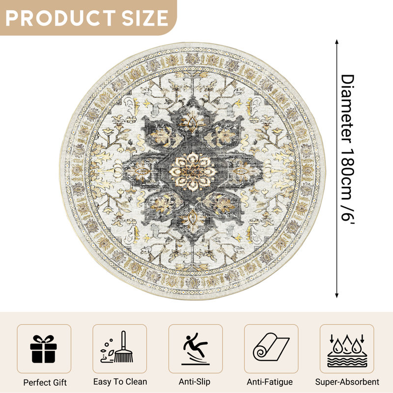 Kokichi Oriental Indoor Rug, Round 6'