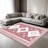 Blush Three Diamond Rug carpet-easy to clean, machine-washable, soft and comfortable; suitable for door mats, kitchens, living rooms, bedrooms, corridors, and laundry areas. Easy to clean, durable carpet for home decoration.-931031821