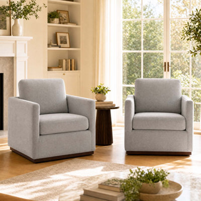 Bobbi Upholstered Swivel Armchair(Set Of 2)
