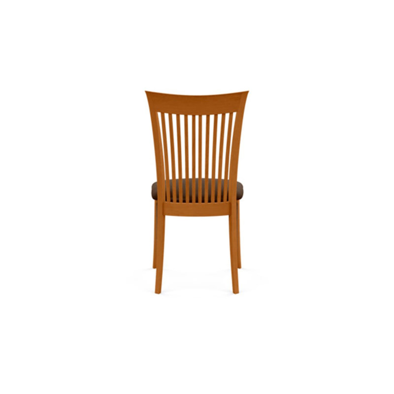 Sarah Upholstered Dining Chair, Natural Cherry, Coffee Leather
