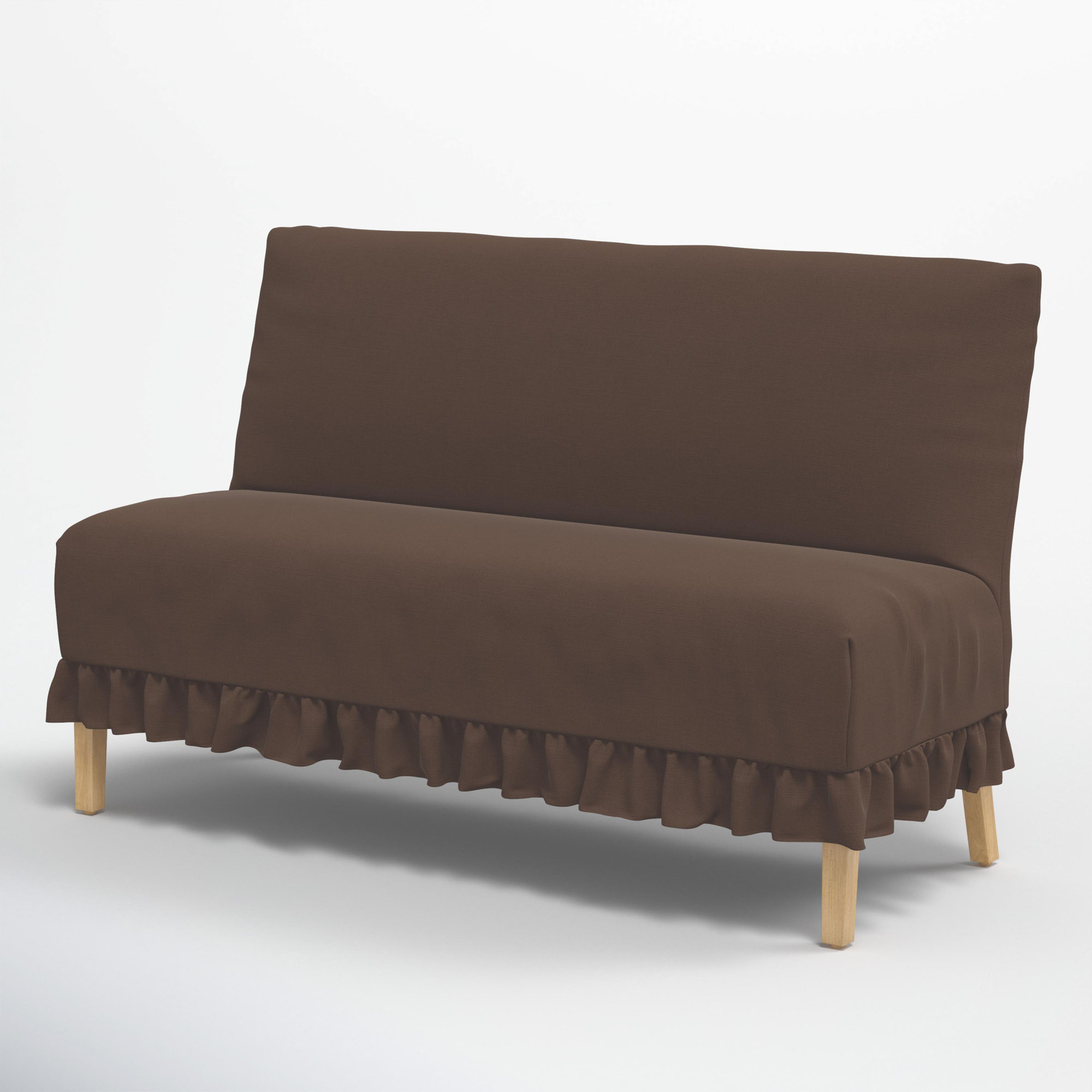 Maggie Slipcover Dining Banquette, Classic Chocolate Linen