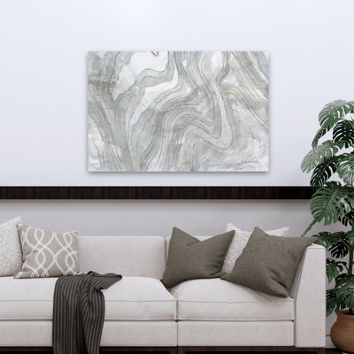 Shimmering Water Silver Contemporary Abstract Gray Warm Gray Grey Metallic
