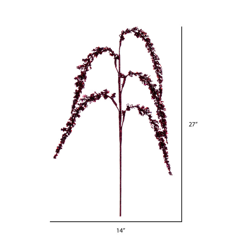 Vickerman 27" Glitter Setaria Spray, Burgundy
