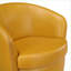 Fauteuil d'appoint en cuir fleur moutarde et moutarde