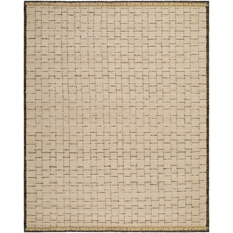 Opus Hand Woven Cotton and Wool Area Rug, Brown/Beige, Rectangle 9' x 12'