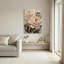 Ensemble de 1 tableau sur toile tendue avec motif floral pivoine et accents dorés-1075423779