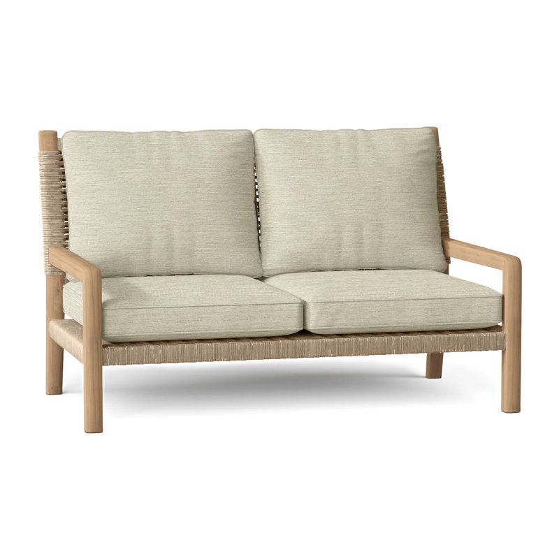 Hudson Outdoor 2 - Seat Loveseat, Oat, Hudson Charcoal Lace