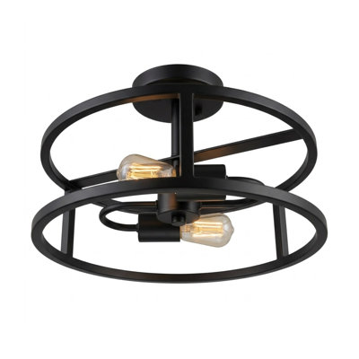 Plafonnier semi-encastré 2 lumières 15,5 po