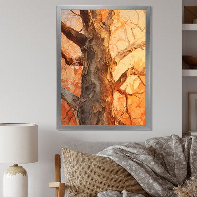 Tree Sycamores Peach Collage, reproduction d'art sur toile