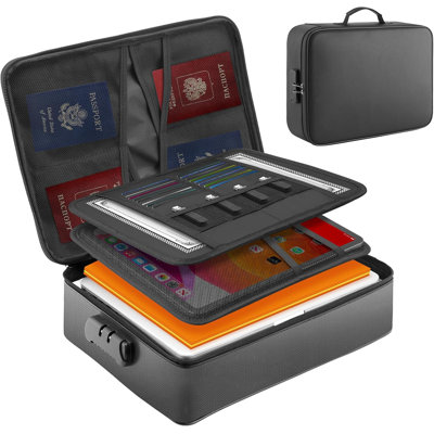 Fireproof Waterproof Document Bag with Lock