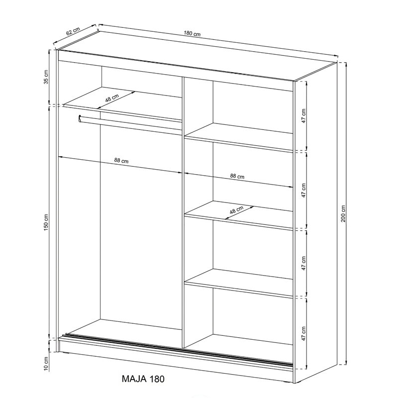 Damiean 2 Door Solid + Manufactured Wood Wardrobe, White