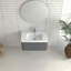 Armoire de salle de bain murale avec lavabo flottant 30 po avec lavabo intégré en céramique blanche