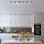 Luminaires suspendus en cristal Mccolister, luminaire suspendu moderne à intensité variable avec goutte en verre bullé, lustre à DEL 6 lumières au fini chrome intégré pour îlot de cuisine