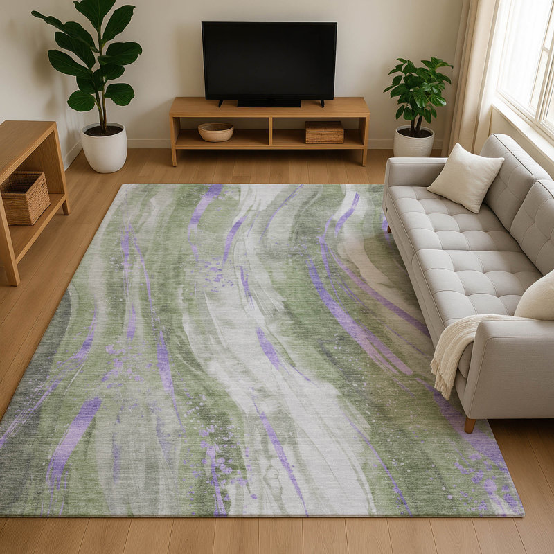 Tapis tourbillon de qualité supérieure lavable à la machine AMF1676 Varasteh, Rectangle 9 pi x 12 pi