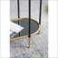 Table basse moderne à miroir en or noir, console en métal à 3 niveaux avec tablettes, 48,8 x 16,5 x 50 po