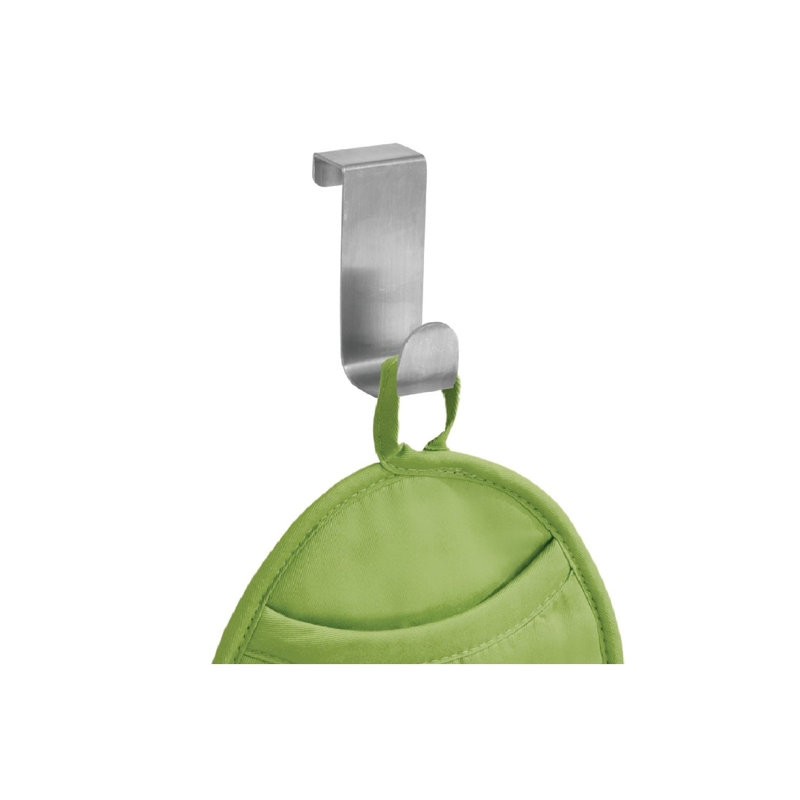 Crochet iDesign 29420 Forma 3-1/4" L, acier inoxydable plaqué argent nickelé, petit modèle à suspendre au-dessus d'un meuble