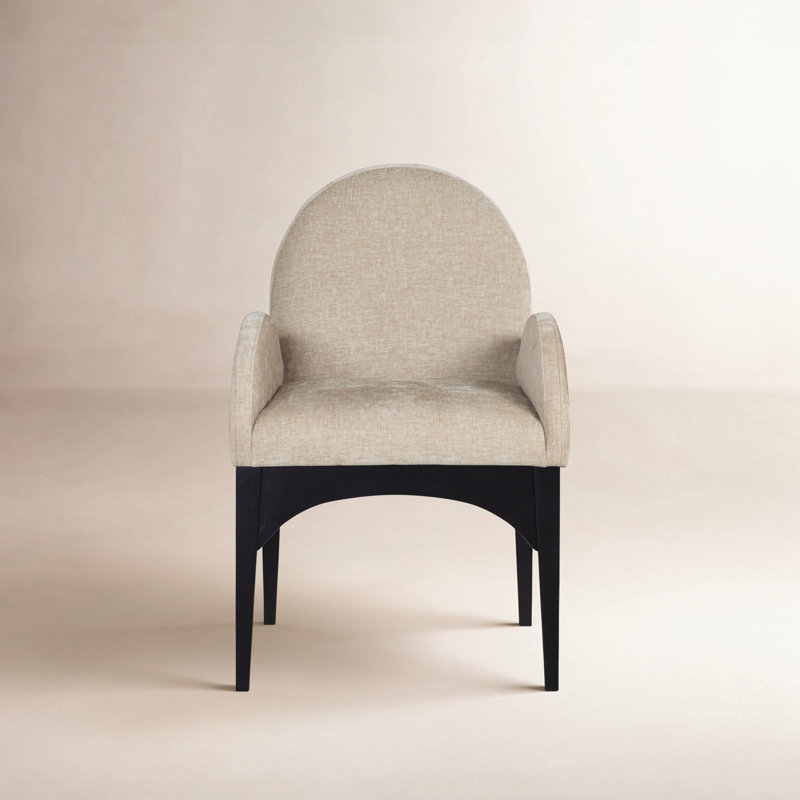 Waldorf 19.75'' H Upholstered Armchair, Beige, Black