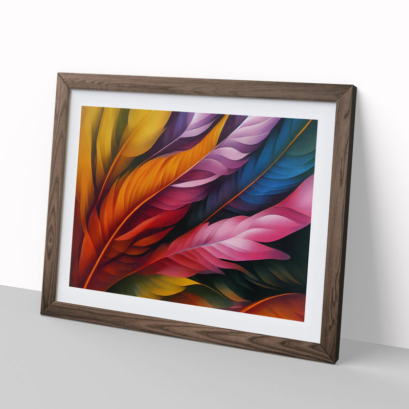 Blessed Bird Feathers - Framed Print, Walnut, 46cm H x 64cm W x 2cm D