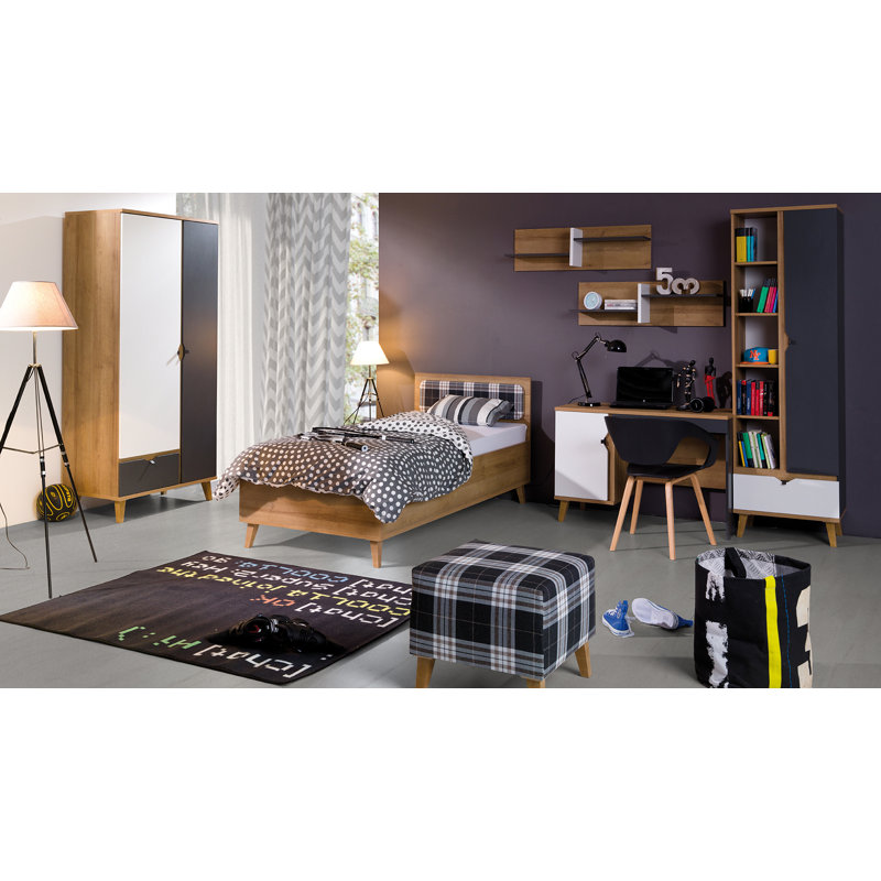 Raven Writing Desk, Brown/White/Anthracite