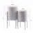 Ingund 23" Modern Metal Planter Set with Stand, White Sage Leaf Pattern Indoor Cache Pots, Set of 2