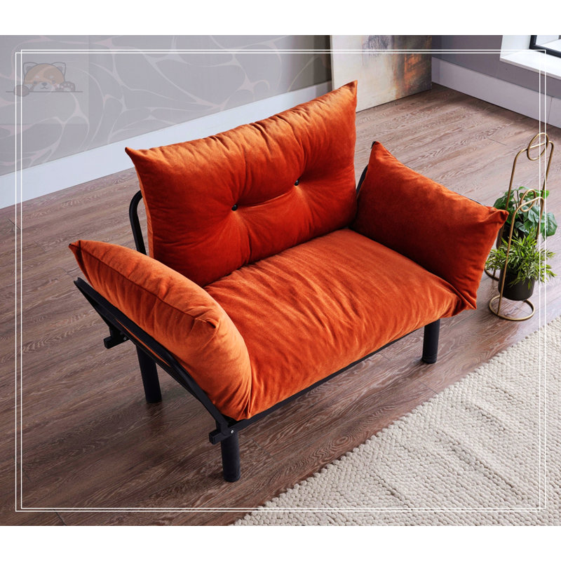 Causeuse Libbyann, Velours orange
