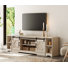 Laziza 78.6" W TV Stand for TVs up to 85" with Sliding Barn Doors and Open Storage
