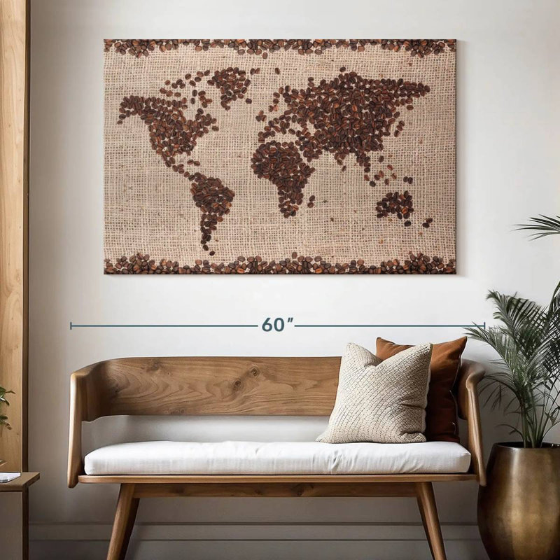 Yarlin Coffee Map, 34" H x 51" W