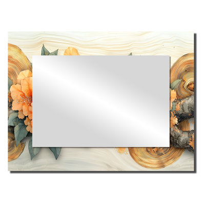 Summer Rhododendron Flowers On A Wooden River I - Floral Mirror Wall Decor - Printed On Metal