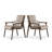 Coffee Solid back side Chair(Set of 2)