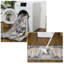 Tapis beige antidérapant à motif de médaillon rétro pour salon, salle à manger, bureau, bleu beige