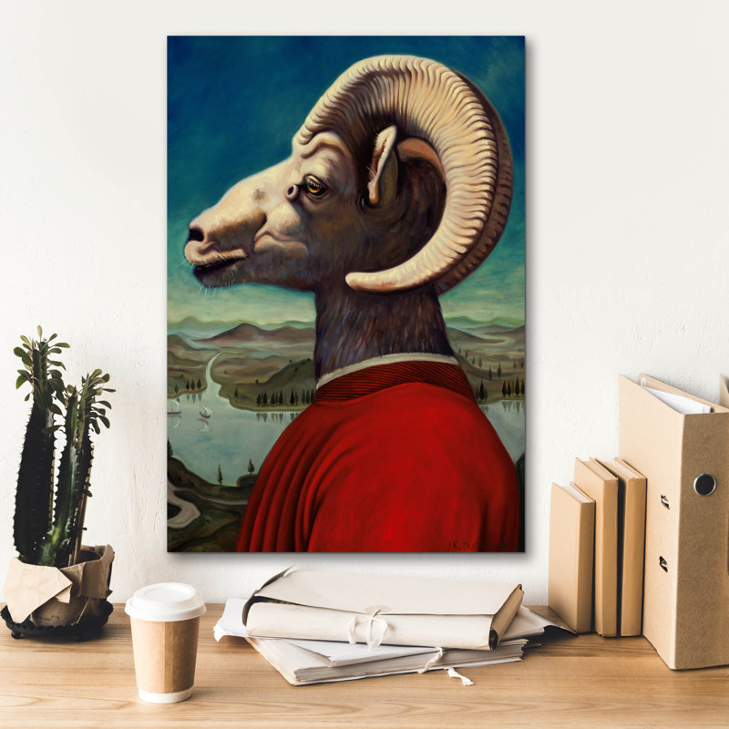 «Ep» Graffiti «Ram» par Jane R. Talton, art mural sur toile, 18 po x 26 po