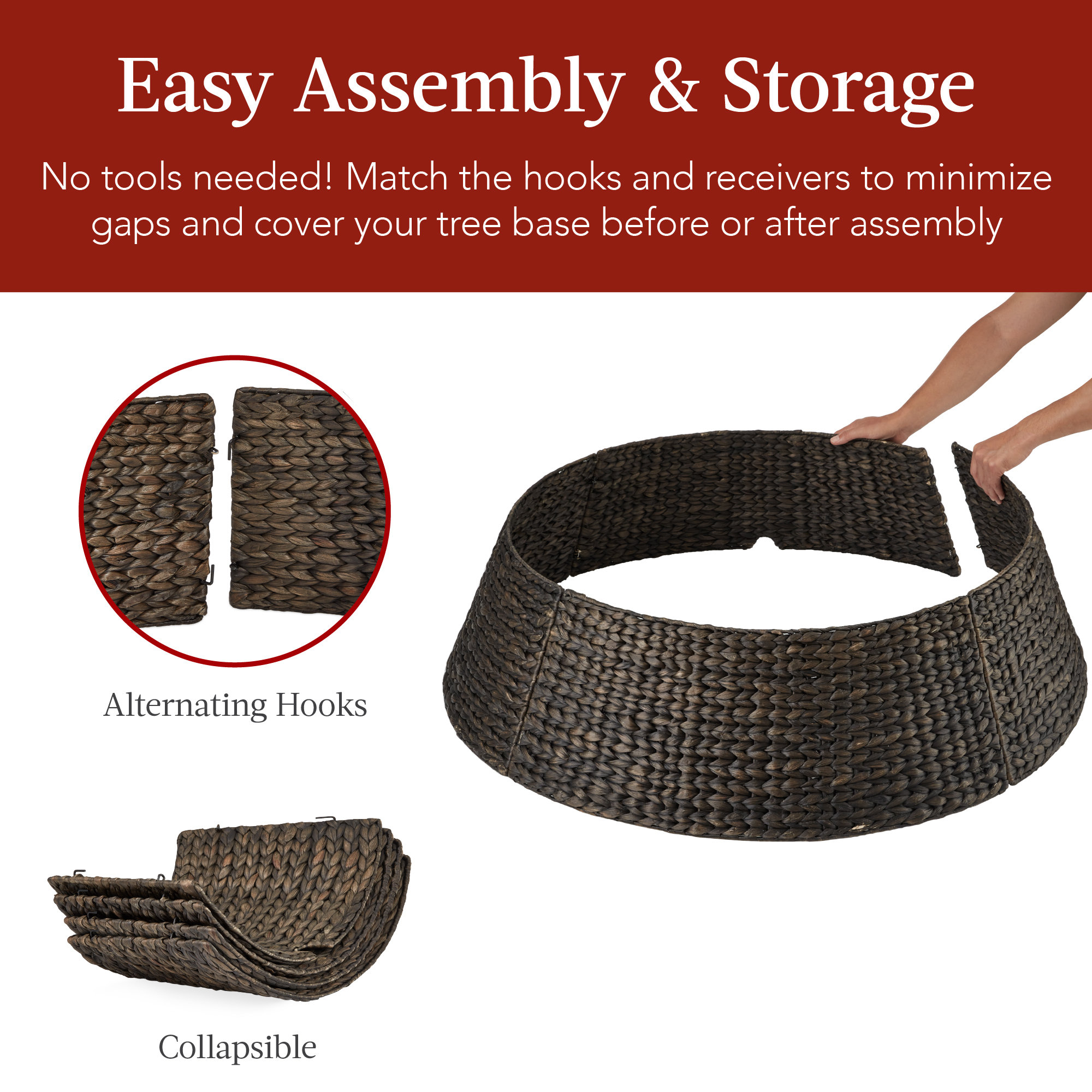 Rattan Tree Collar, 11.25" H x 42" W, Espresso