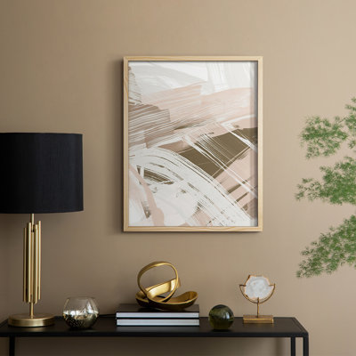«Earthtone Swipe I», reproduction encadrée - bois massif
