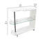 Table de bar moderne 42 po Kalyani, 3 tablettes, verre trempé, noir, chrome-336004202