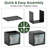 35 Gallon Black Decorative Print Resin Deck Box with Decorative Printed Panels