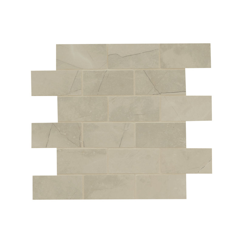 Sonoma 12 in. x 12 in. Polished Porcelain Mosaic Floor and Wall Tile, Sand