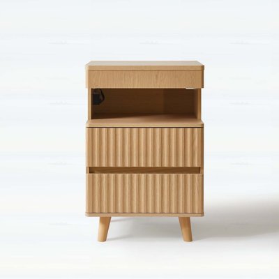 Modern End Table with Gun Drawer,Charging Station
