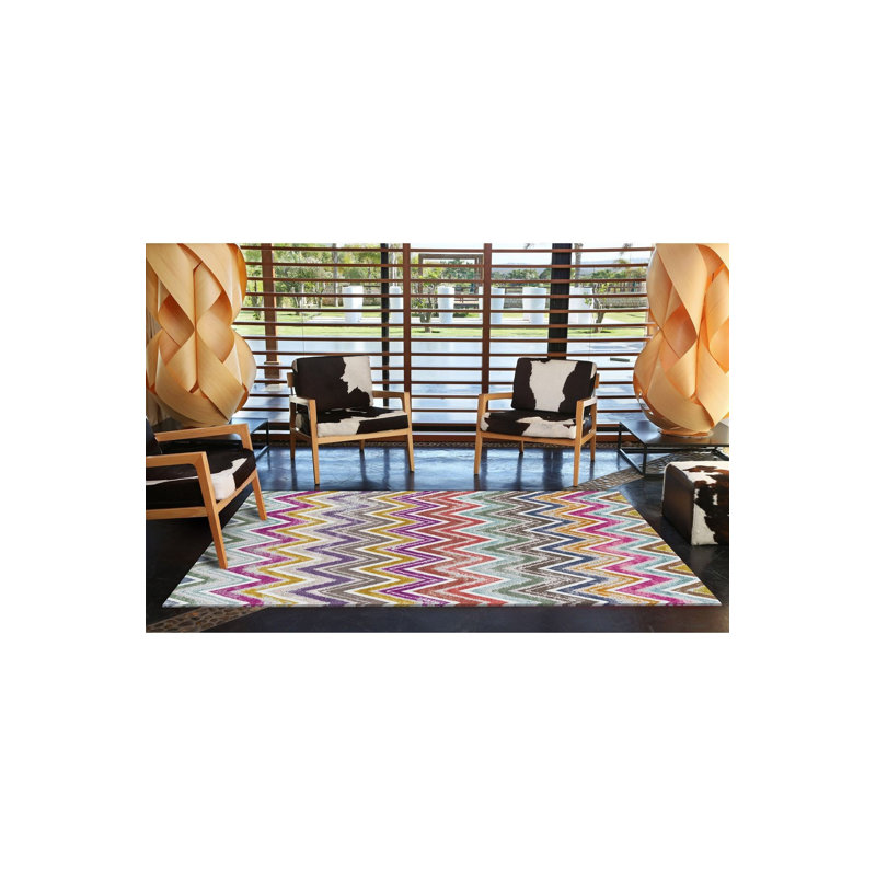 Multicolor Geometric Pattern Modern Machine Washable Decorative Rug, Rectangle 3'11" x 5'11" Rug Pad Included