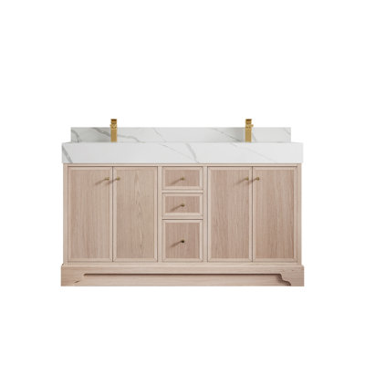 60'' Double Bathroom Vanity with Quartz Top