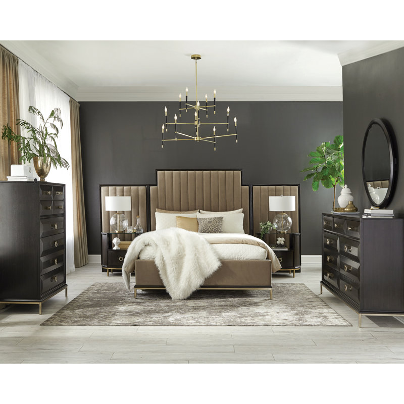 Lit tapissier standard Donnelly, Reine, Chameau