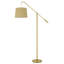 Lampe sur pied réglable en métal avec abat-jour en forme de toile et toile de jute H 68 po-1415099841