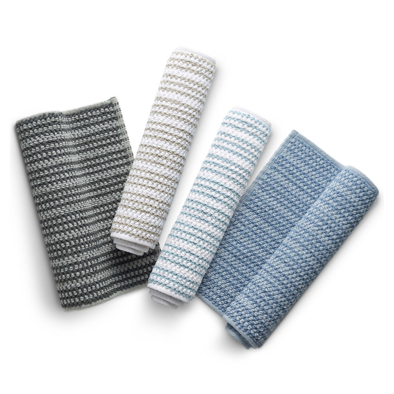 Martex Bath Rug, Contrast Stripe Blue
