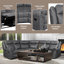Ensemble de canapé modulaire inclinable manuel avec port de charge USB pour le salon Jessah-1272708488