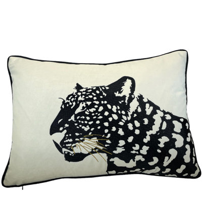 Velvet Leopard Lumbar Pillow Cover