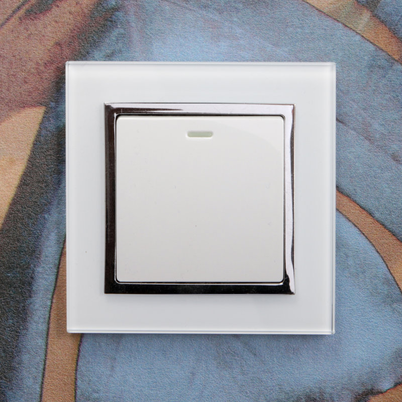 Crystal CT 1 Gang Rocker Light Switch Black, White