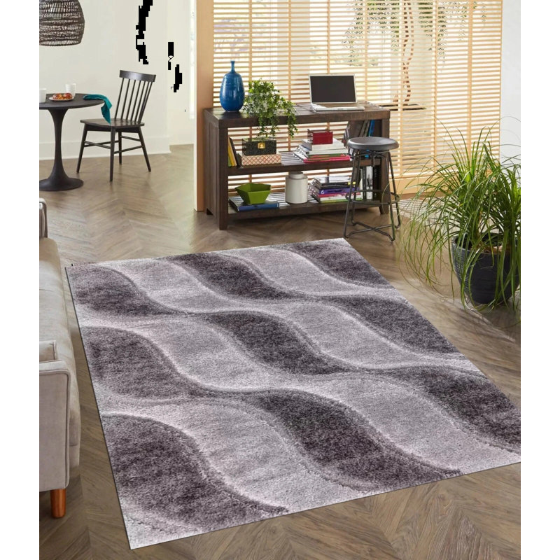 Geometric Shag Area Rug, Rectangle 160 x 230 cm