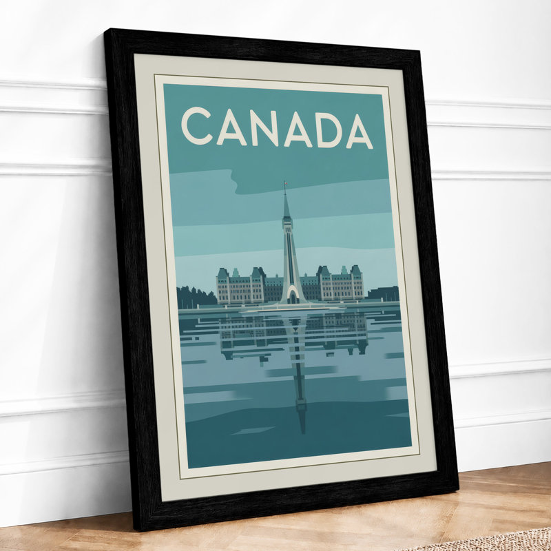 Postcard from Canada Retro - Framed Print, A1 - 84.1 x 59.4 cm, Black