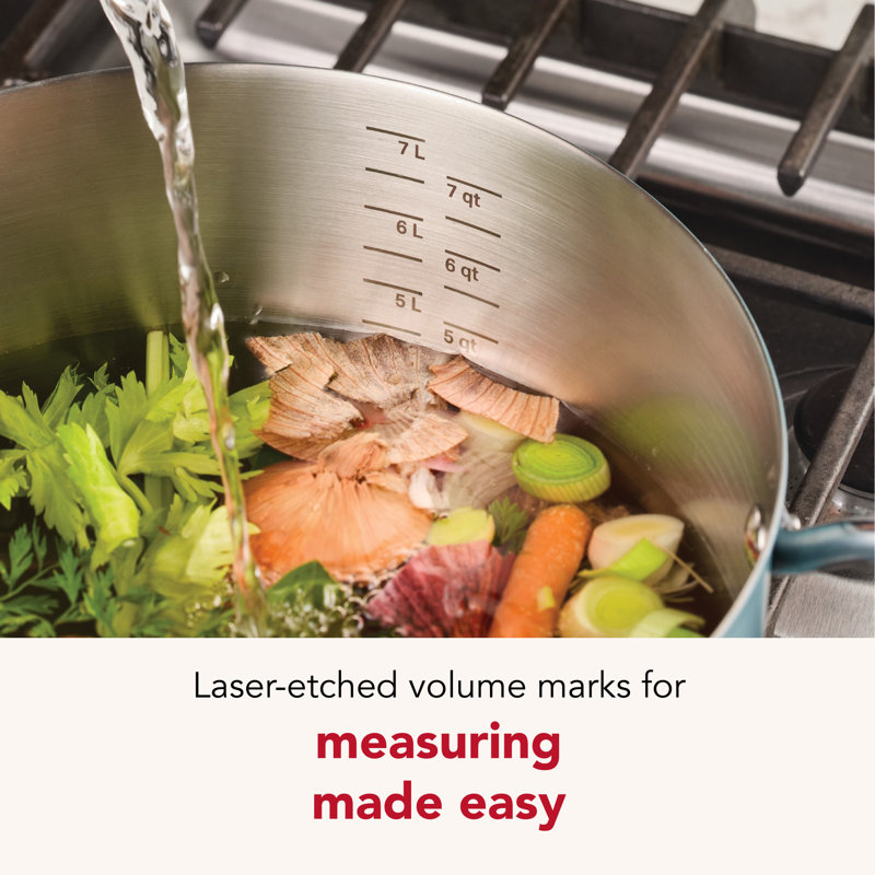 Kitchenaid Color-Finished Stainless Steel 3-Ply Base Stockpot With Lid, 8-Quart, Agave