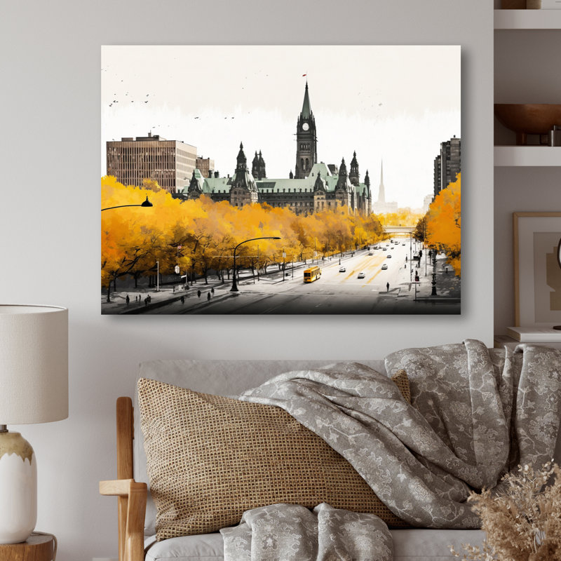 Ottawa in the Fall II - reproduction sur toile, H 24 po x l 32 po x P 1 po, Toile tendue