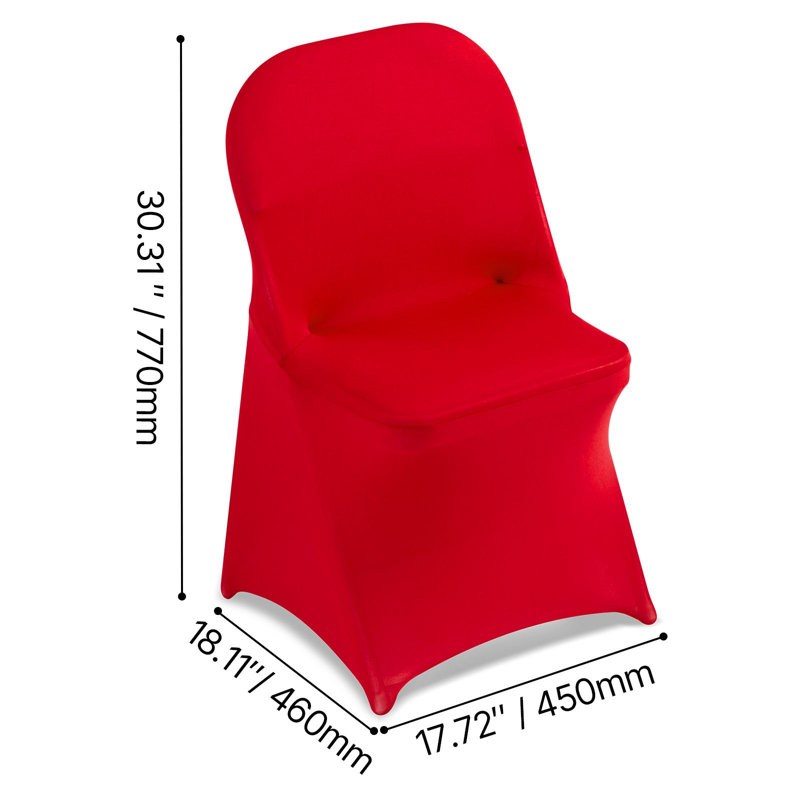 Housse extensible extensible en polyester pour chaise pliante de 50 pièces avec poches élastiques pour chaise de banquet de mariage pliante